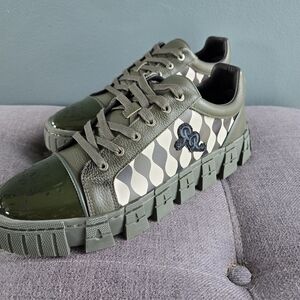 "Olive Knight" Green Patterned Men's Chunky Sneakers By Richardson